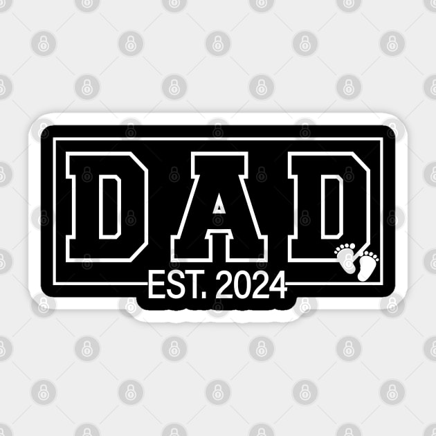 Dad Est 2024 Expect Baby 2024 New Dad 2024 New Daddy Gift Sticker